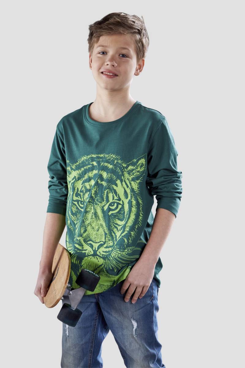 KIDSWORLD Langarmshirt »NEON TIGER«, Langarm, Basic-Passform, mit trendigem Druck, Rundhalsausschnitt von KIDSWORLD