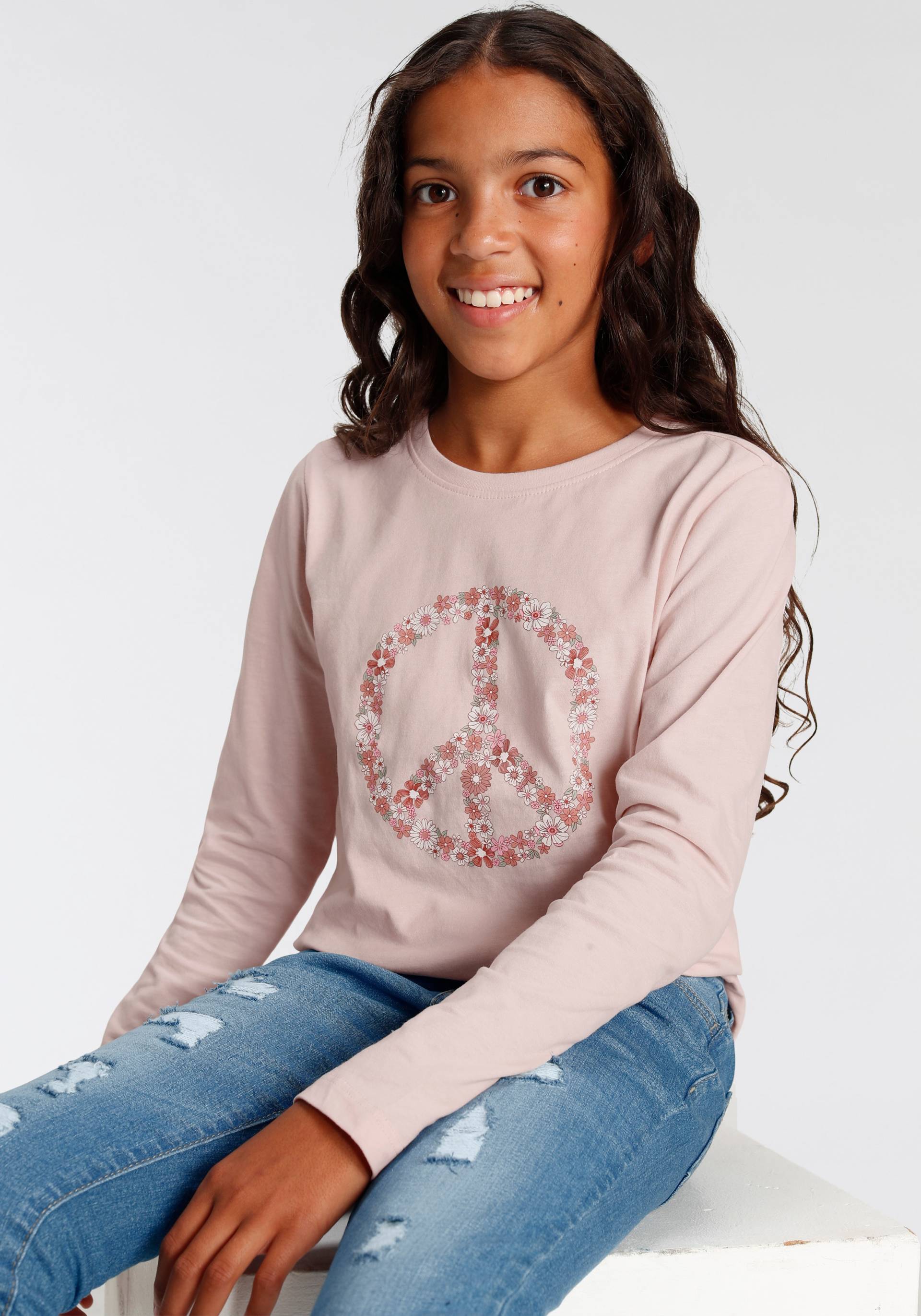 KIDSWORLD Langarmshirt »Peace«, Basic Form von KIDSWORLD