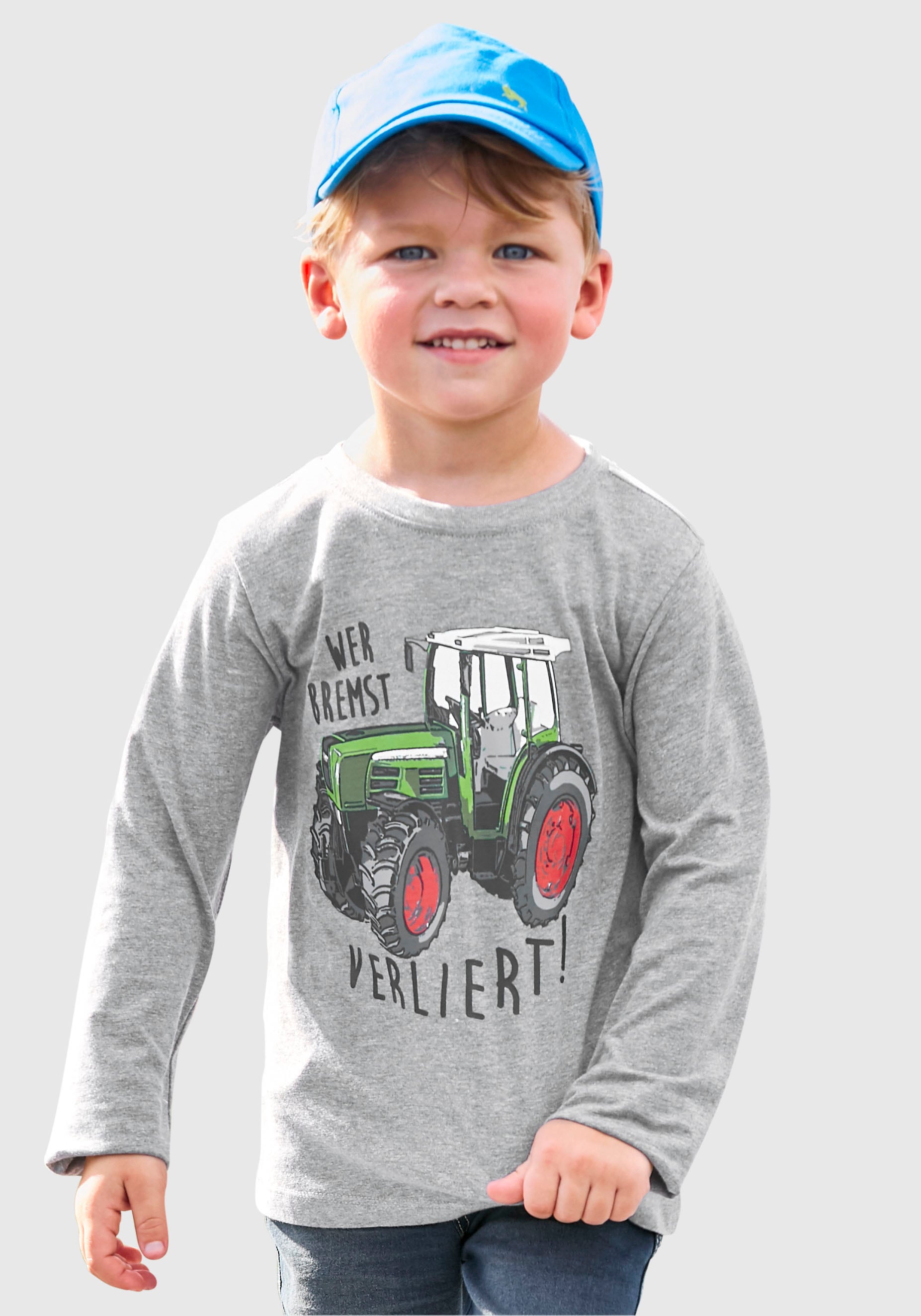 KIDSWORLD Langarmshirt »WER BREMST, VERLIERT!«, Langarm, dehnbares Material, aus Baumwolle und Viskose von KIDSWORLD