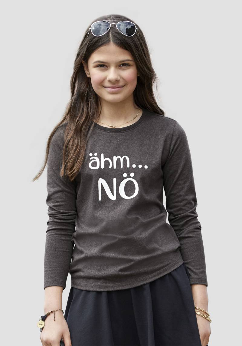 KIDSWORLD Langarmshirt »ähm ...NÖ«, Langarm, taillierter Schnitt, mit Statements und Sprüchen von KIDSWORLD