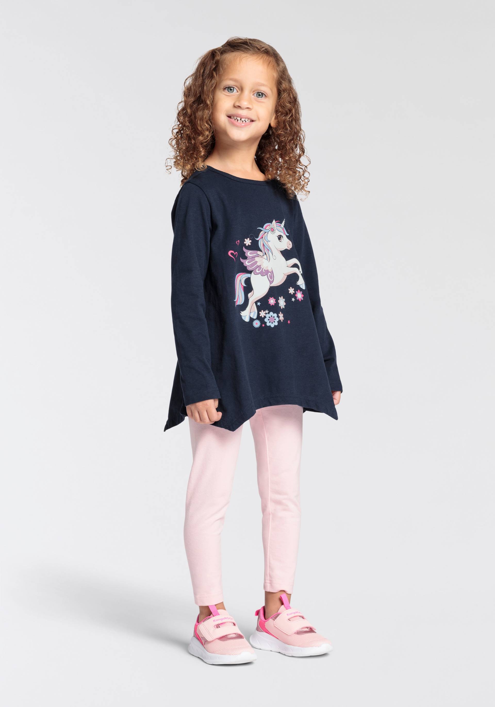 KIDSWORLD Langarmshirt & Leggings »2tlg. Set Shirt + Leggings«, Zipfelshirt + Leggings für kleine Mädchen von KIDSWORLD