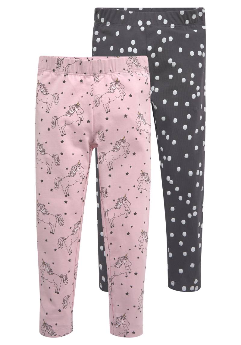 KIDSWORLD Leggings »2er Pack Leggings für kleine Mädchen«, (Packung, 2 tlg.), mit Pferde-Allover von KIDSWORLD