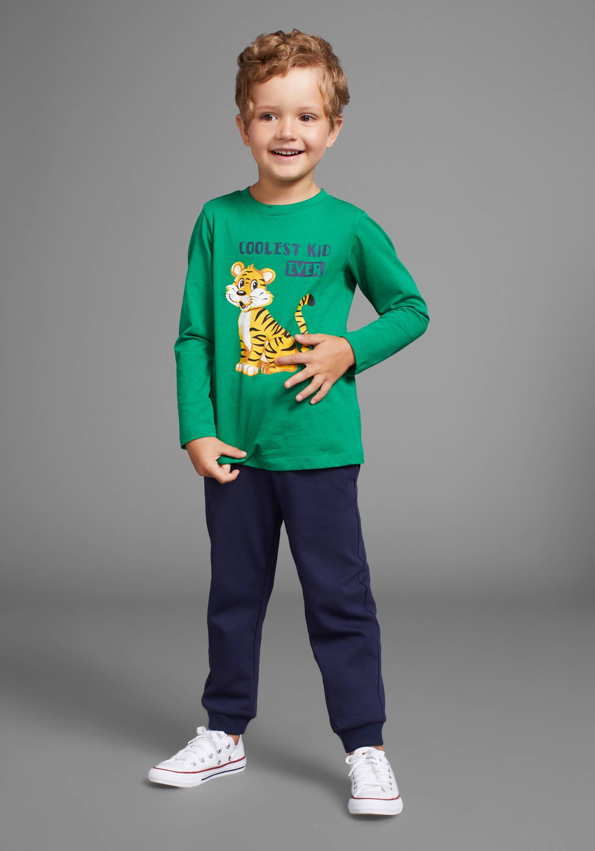 KIDSWORLD Shirt & Hose »2tlg. Set: Langarm-Shirt und Hose«, TIGER - Print von KIDSWORLD