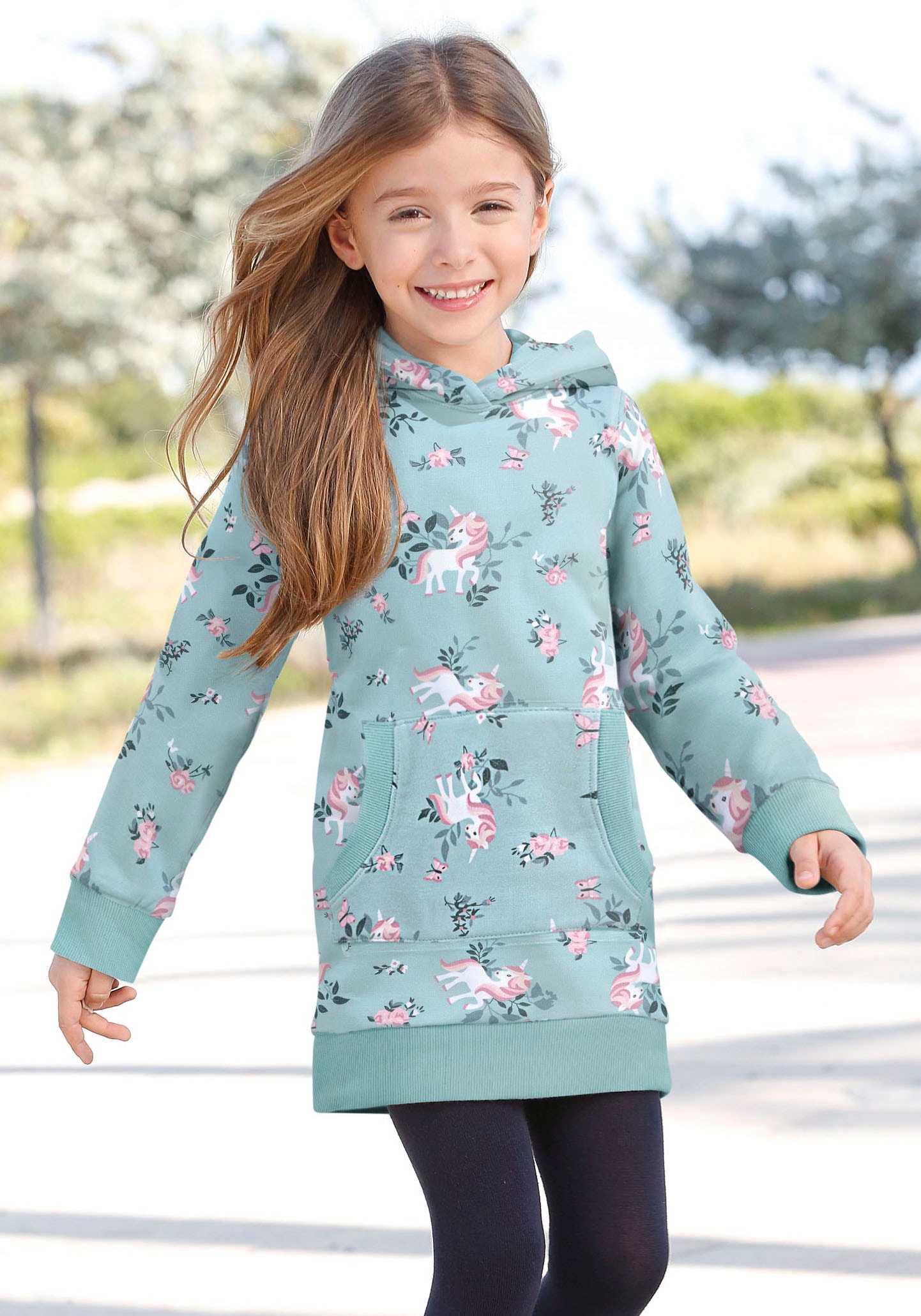 KIDSWORLD Sweatkleid »Einhorn«, mit Kapuze von KIDSWORLD