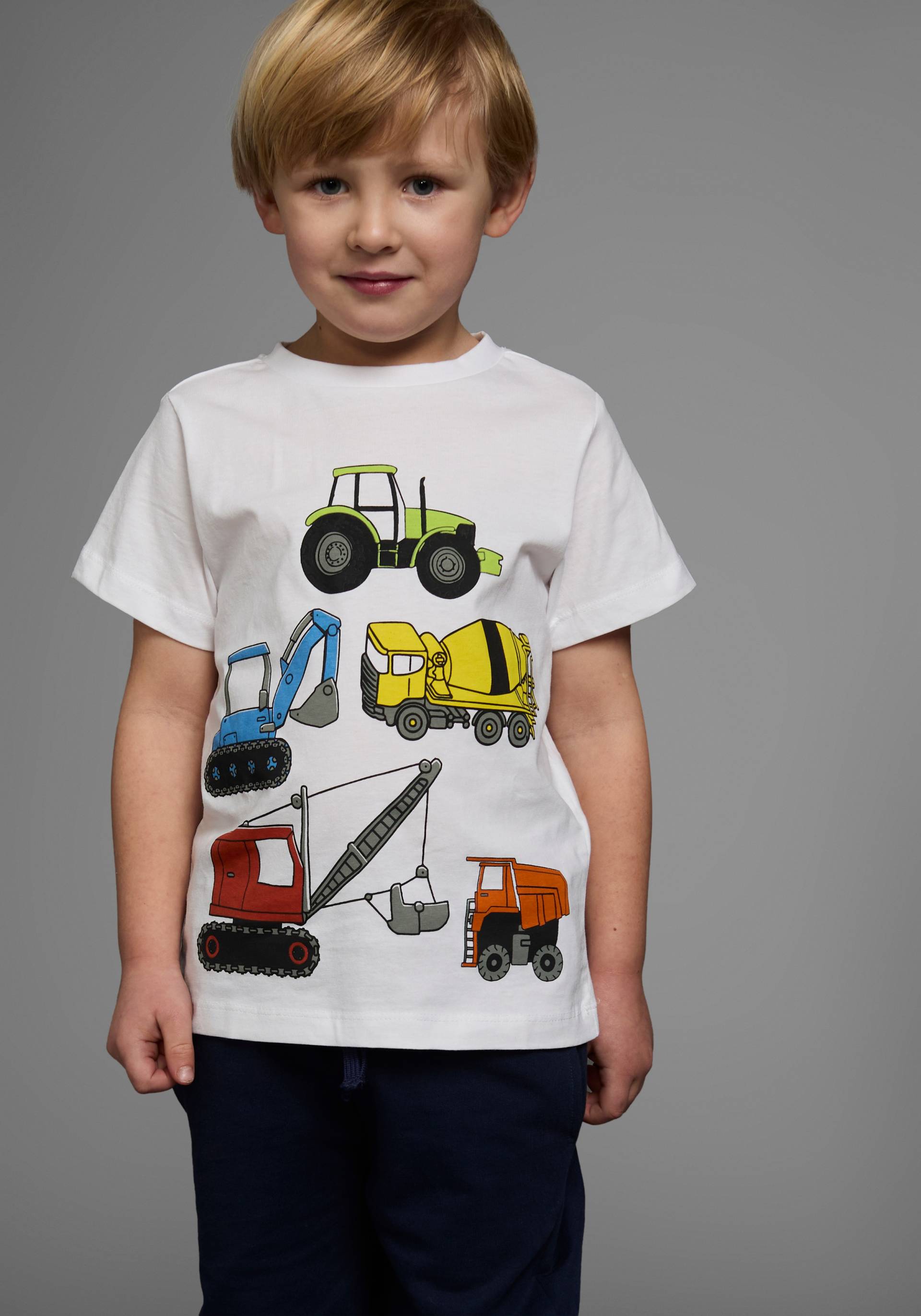 KIDSWORLD T-Shirt »Mit allen BAGGER & CO. Print«, Kurzarm, bedruckt, Rundhalsausschnitt, aus Baumwolle von KIDSWORLD