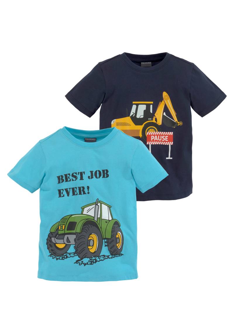 KIDSWORLD T-Shirt »BEST JOB EVER!«, kurzärmelig, bedruckt, Rundhalsausschnitt, aus Baumwolle von KIDSWORLD