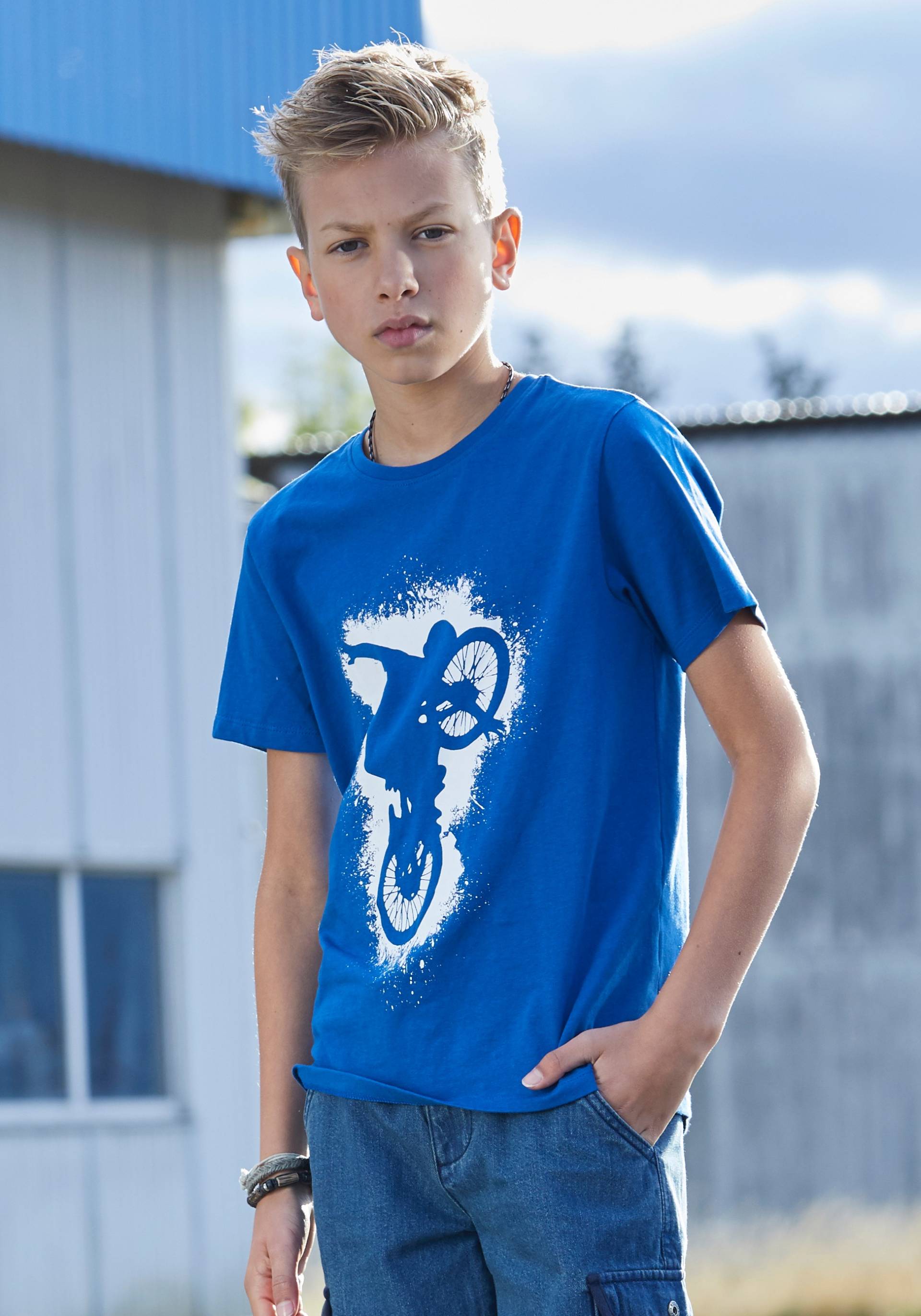 KIDSWORLD T-Shirt »Mit lässigem Druck: BIKER«, Toller Druck für Jungen von KIDSWORLD