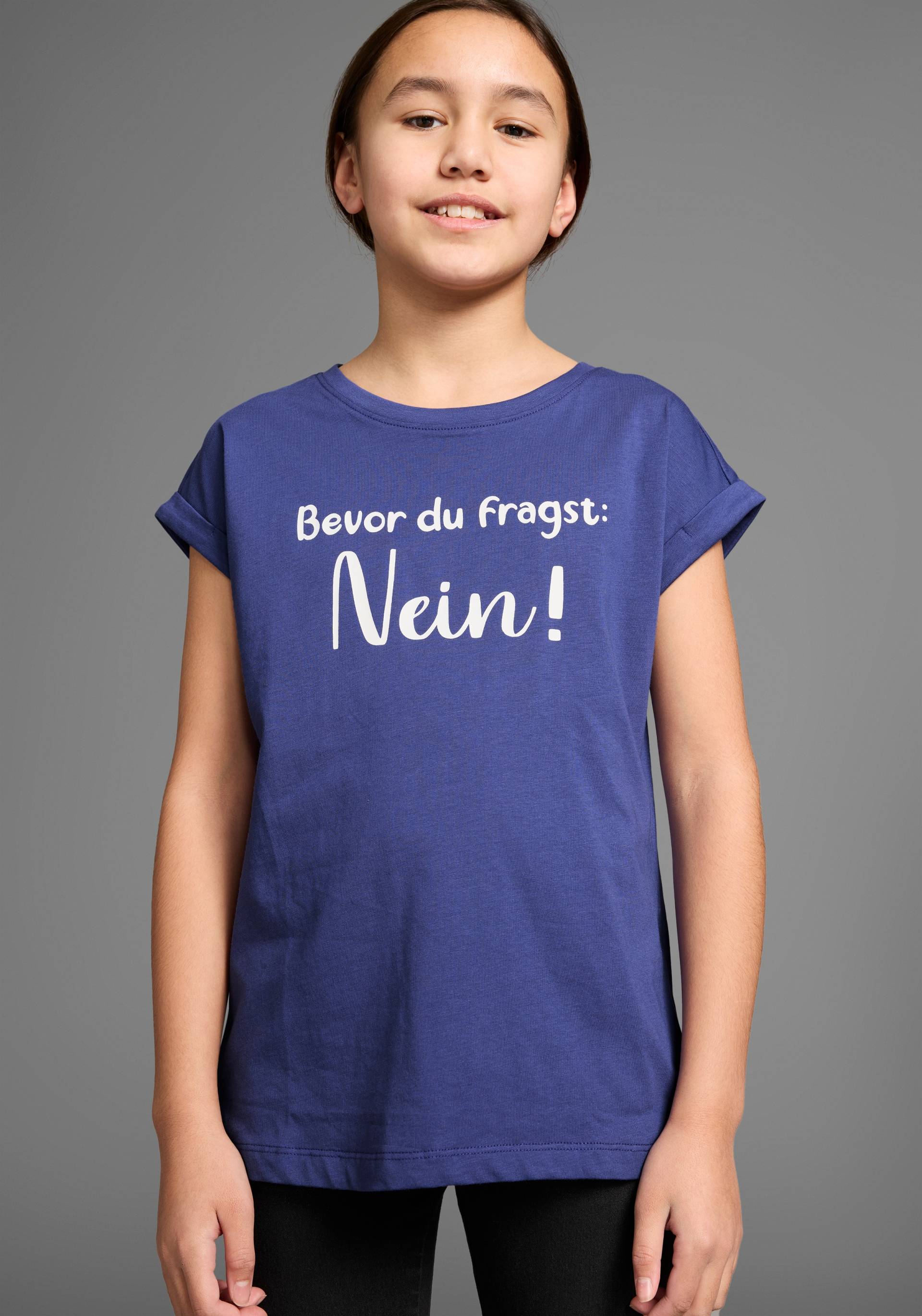 KIDSWORLD T-Shirt »Bevor Du fragst: NEIN!«, Kurzarm, mit Print, Rundhalsausschnitt von KIDSWORLD