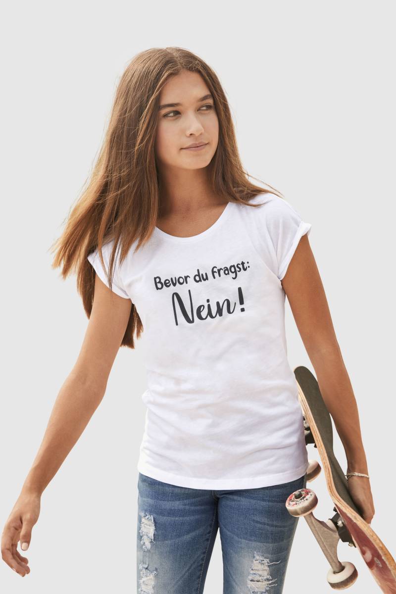 KIDSWORLD T-Shirt »Bevor Du fragst: NEIN!«, Kurzarm, mit Print, Rundhalsausschnitt von KIDSWORLD