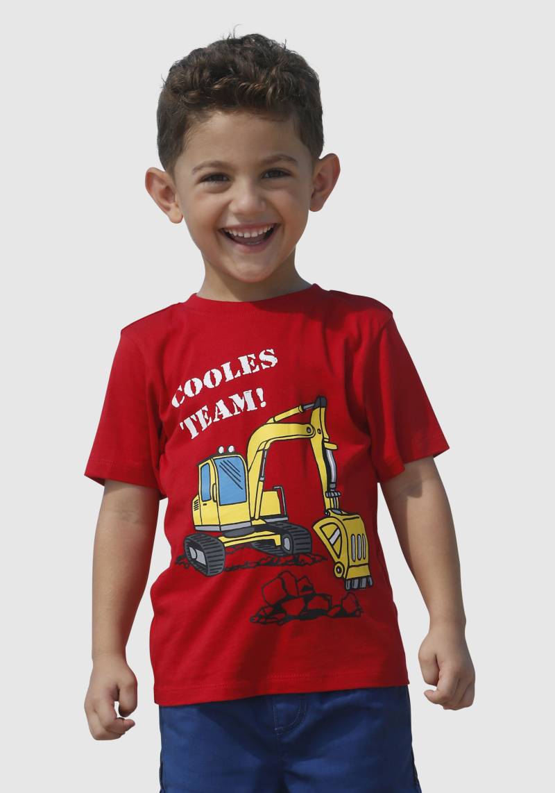 KIDSWORLD T-Shirt »Mit Bagger-Druck«, Kurzarm, mit peppigem Druck, mit Rippbündchen am Ausschnitt von KIDSWORLD