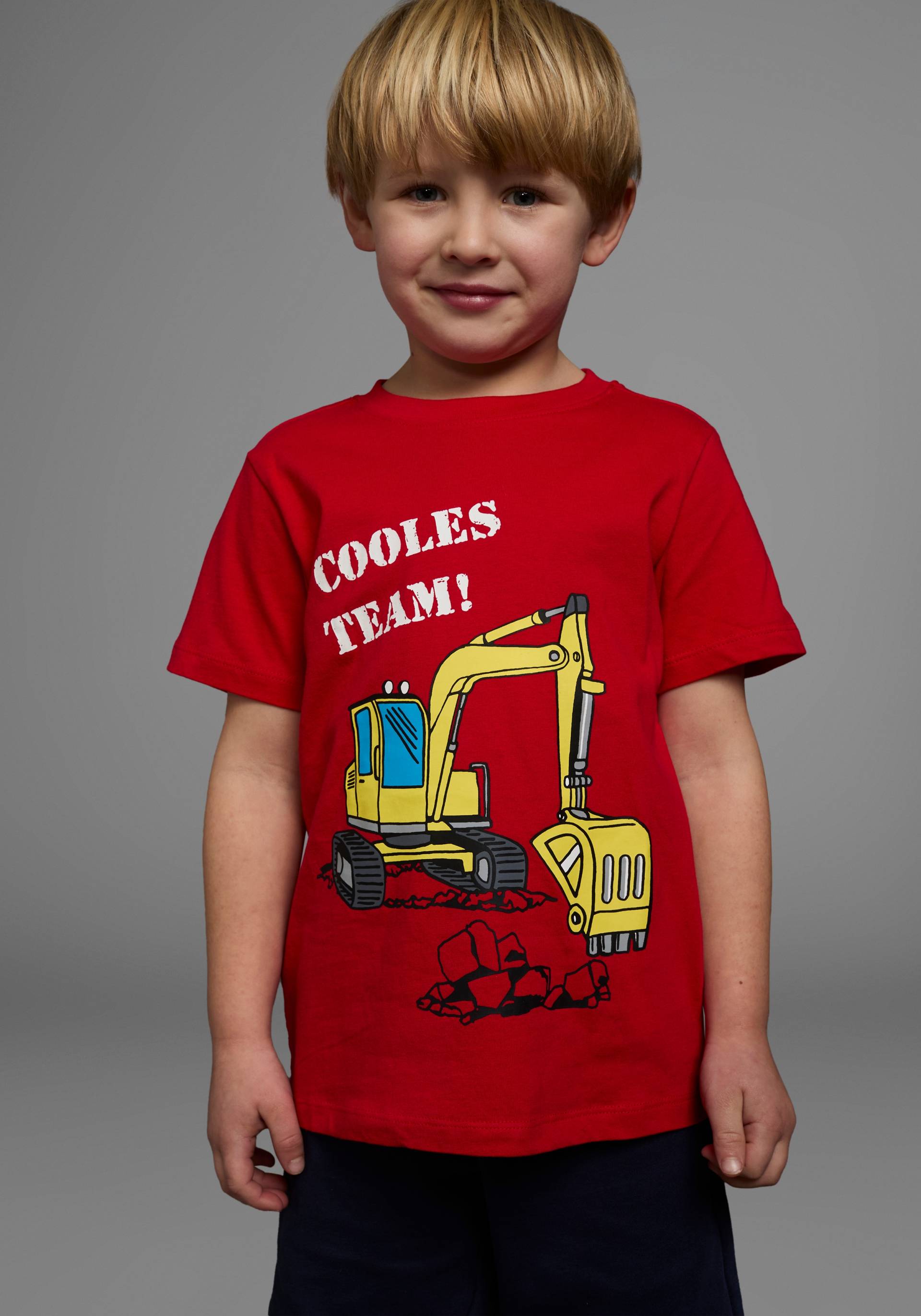 KIDSWORLD T-Shirt »Mit Bagger-Druck«, Spruch: COOLES TEAM von KIDSWORLD