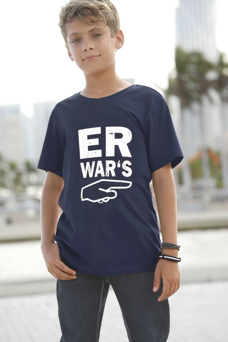 KIDSWORLD T-Shirt »ER WAR`S«, Kurzarm, mit Rundhalsausschnitt, mit Aufdruck, aus Baumwolle von KIDSWORLD