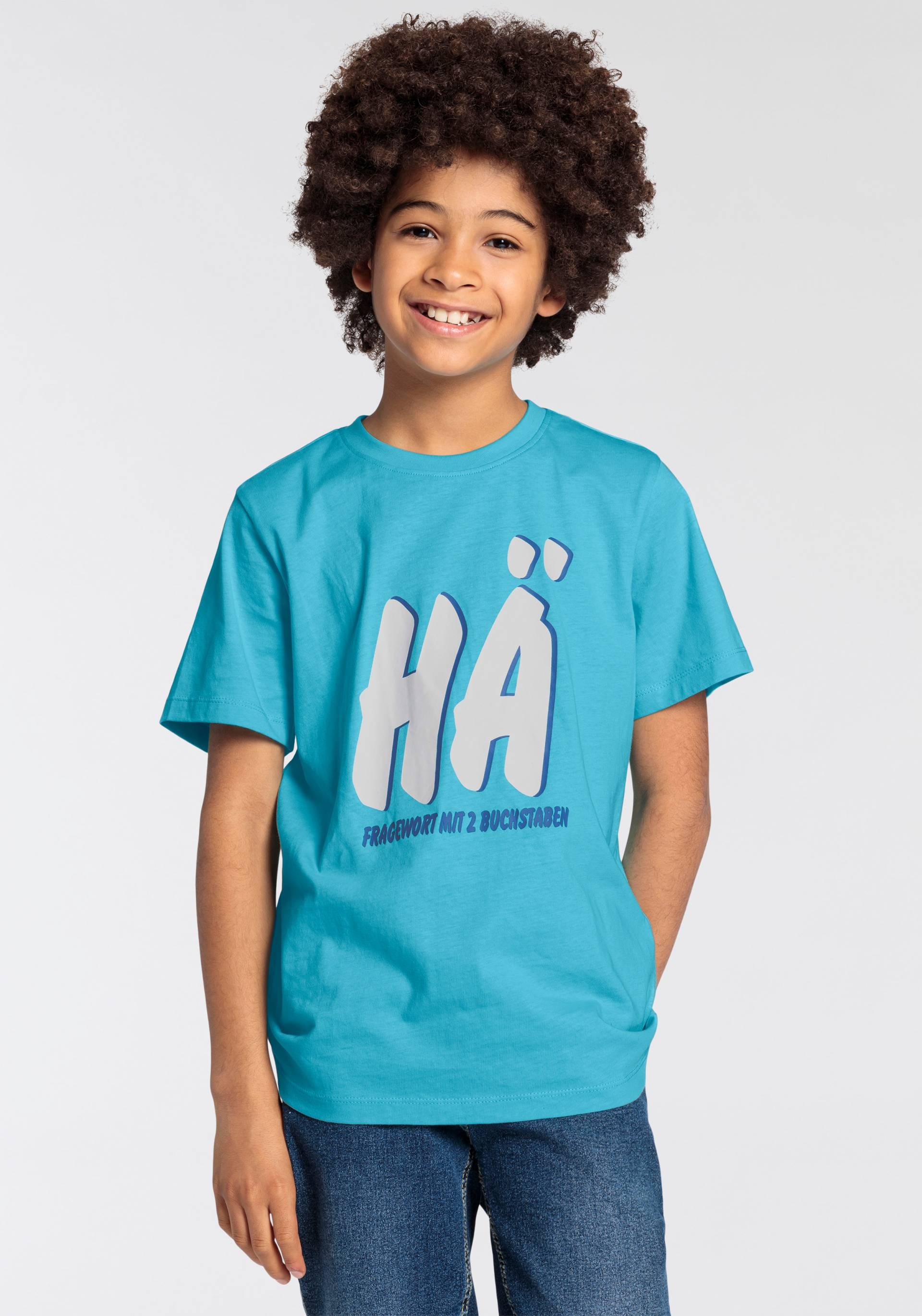 KIDSWORLD T-Shirt »FRAGEWORT MIT 2 BUCHSTABEN«, Kurzarm, Basic Passform, mit Statements/Sprüchen KIDSWORLD T-Shirt »FRAGEWORT MIT 2 BUCHSTABEN«, Kurzarm, Basic Passform, mit Statements/Sprüchen von KIDSWORLD