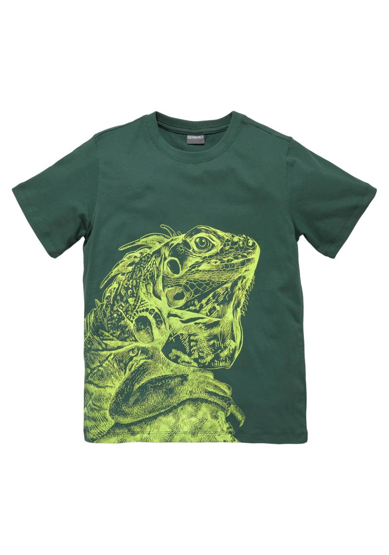 KIDSWORLD T-Shirt »GECKO«, Kurzarm, Basic-Passform, bedruckt, Rundhalsausschnitt von KIDSWORLD