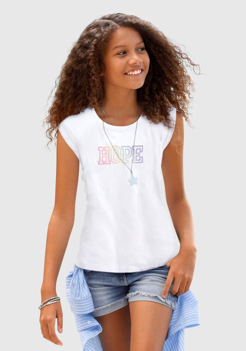 KIDSWORLD T-Shirt »Mit Print: HOPE«, Kurzarm, bequeme Passform, mit Print, Rundhalsausschnitt von KIDSWORLD