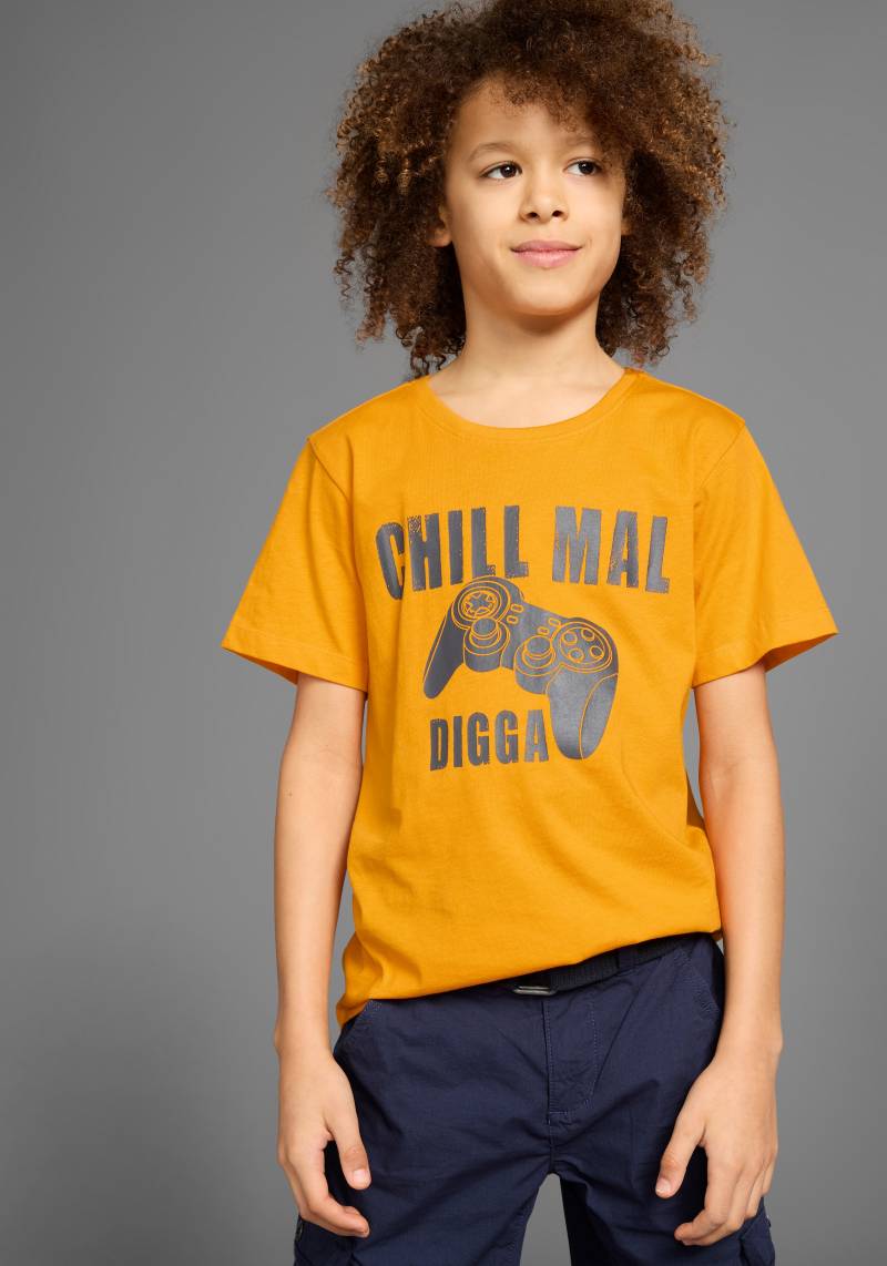 KIDSWORLD T-Shirt »Mit Spruch: CHILL MAL«, Kurzarm, Basic-Stil, mit coolen Schriftzügen, Rundhalsausschnitt von KIDSWORLD