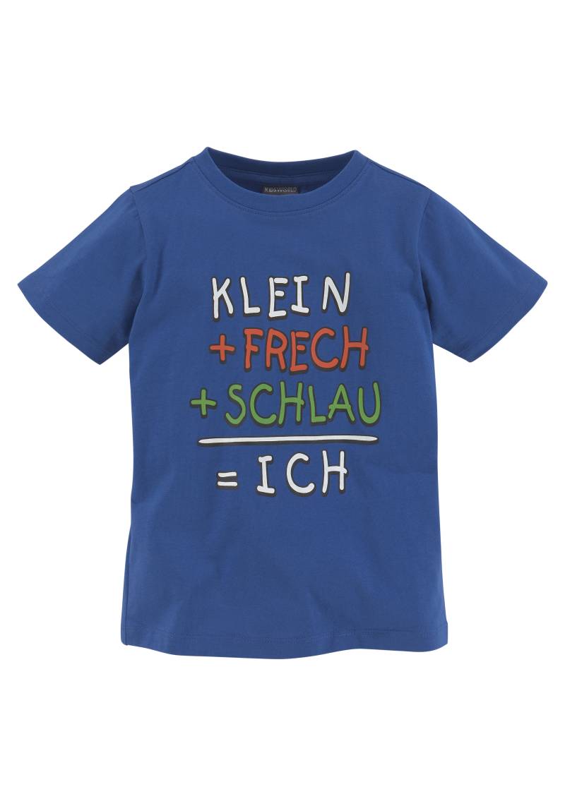 KIDSWORLD T-Shirt »Mit Spruch: KLEIN+FRECH+SCHLAU...«, Kurzarm, Basic-Passform, bedruckt, Rundhalsausschnitt von KIDSWORLD