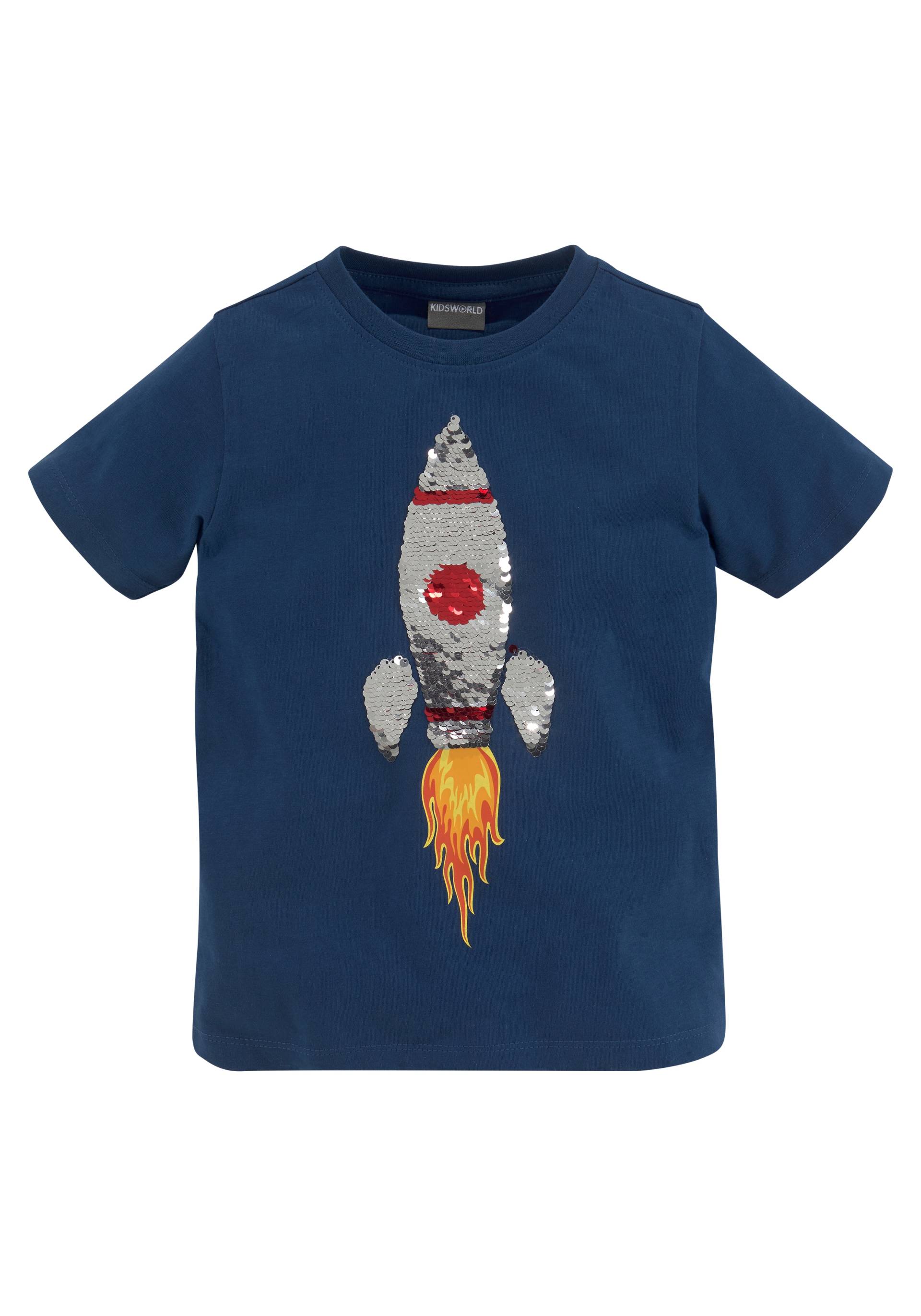 KIDSWORLD T-Shirt »Mit Rakete aus Wendepailletten«, Für kleine Jungen von KIDSWORLD