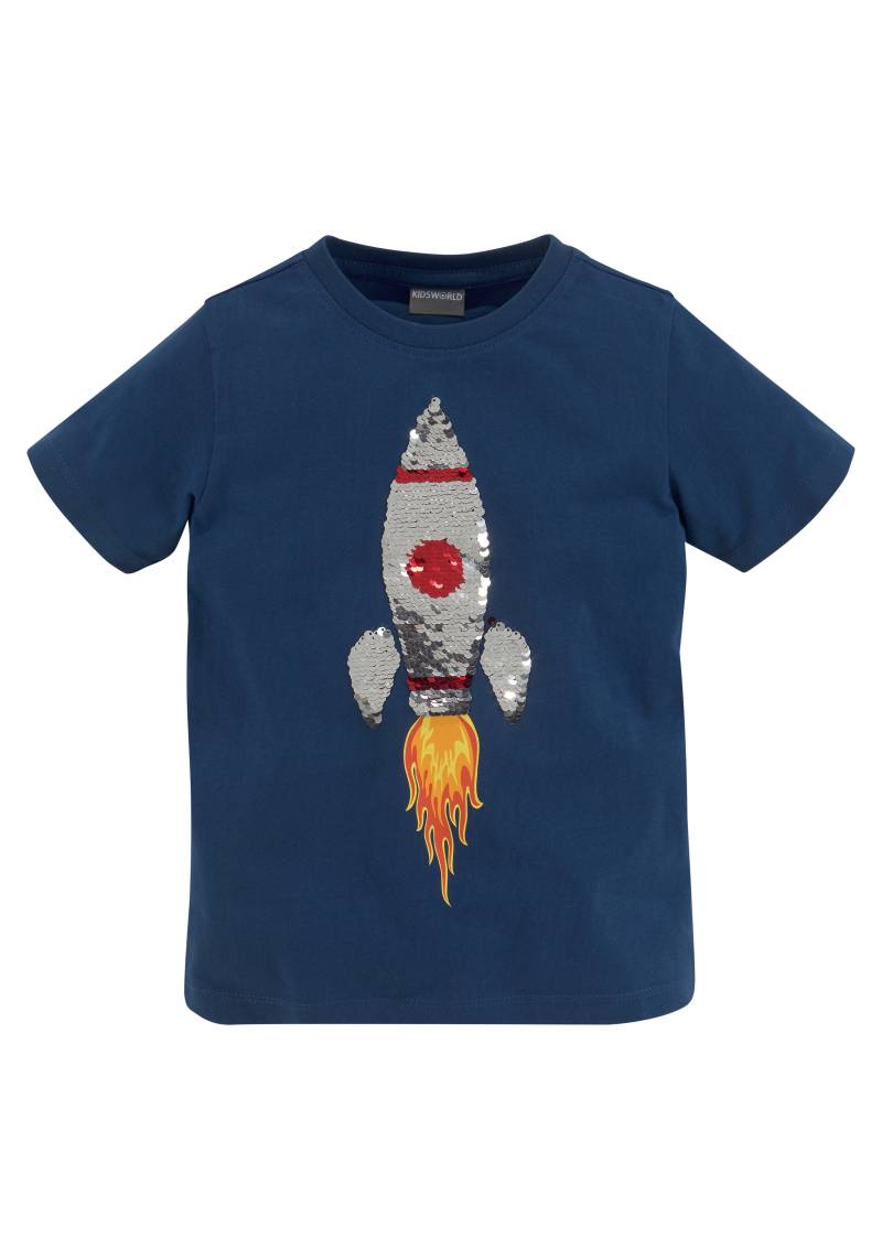 KIDSWORLD T-Shirt »Mit Rakete aus Wendepailletten«, Für kleine Jungen von KIDSWORLD