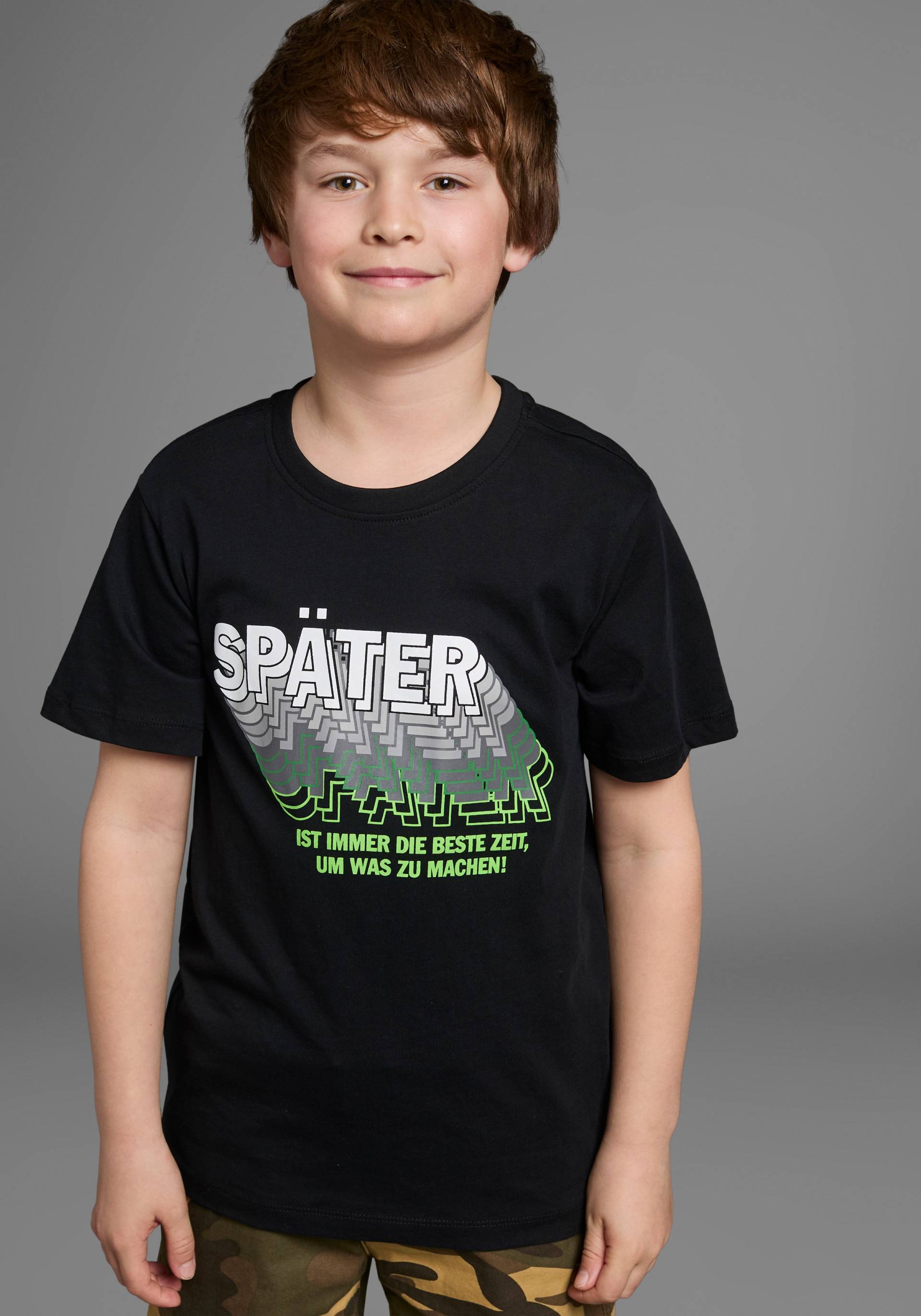 KIDSWORLD T-Shirt »SPÄTER......«, Sprücheshirt von KIDSWORLD