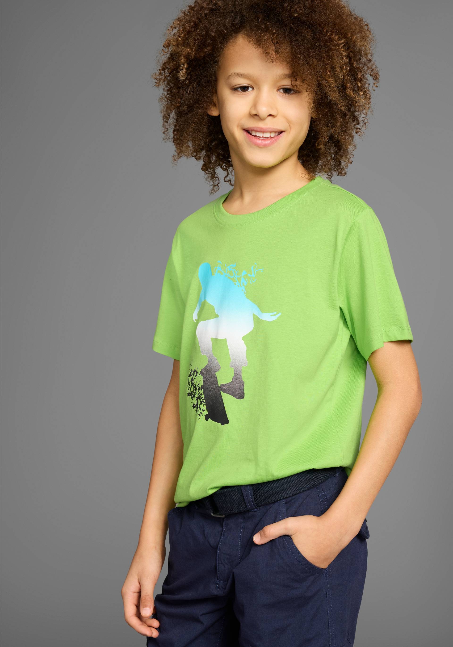 KIDSWORLD T-Shirt »Skating«, Kurzarm, Basic-Passform, bedruckt, Rundhalsausschnitt von KIDSWORLD