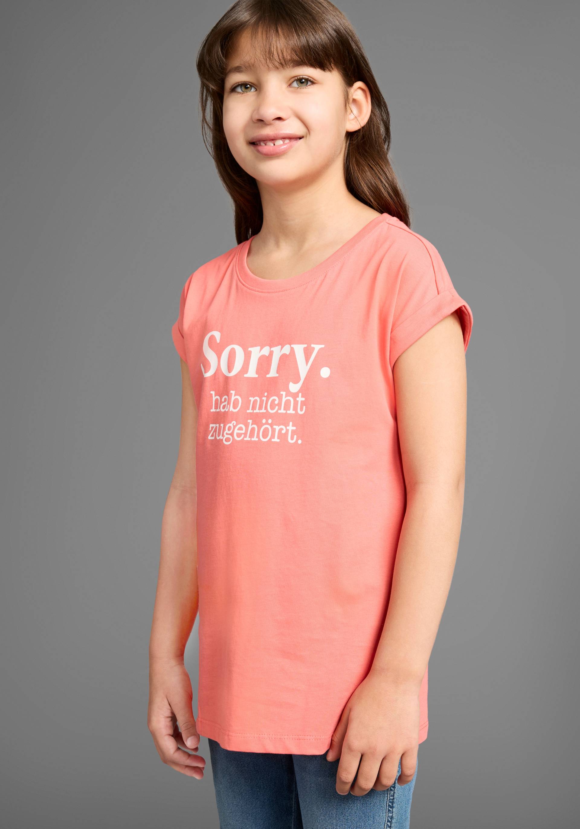 KIDSWORLD T-Shirt »Sorry. hab nicht zugehört.«, Kurzarm, bedruckt, Rundhalsausschnitt, aus Baumwolle von KIDSWORLD