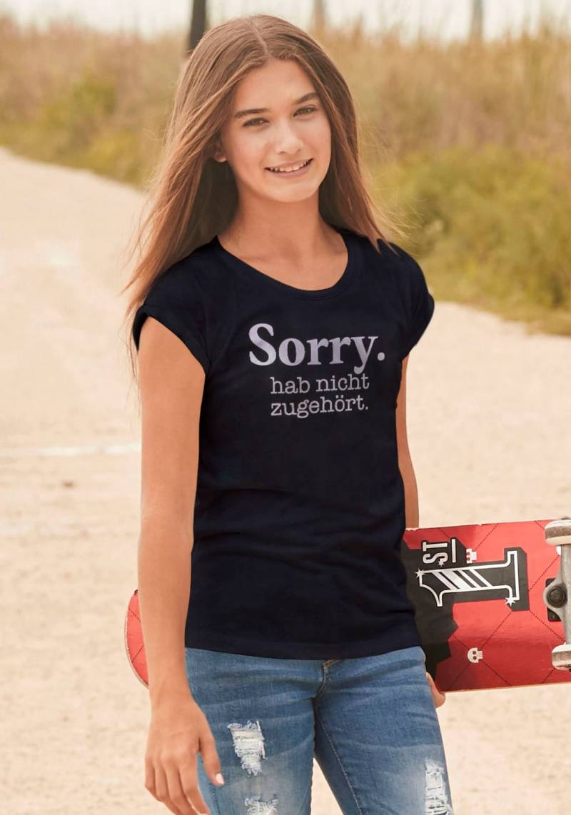 KIDSWORLD T-Shirt »Sorry. hab nicht zugehört.«, Kurzarm, bedruckt, Rundhalsausschnitt, aus Baumwolle von KIDSWORLD