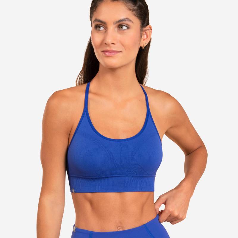 Sport-bh - Seamless Damen Blau Bedruckt L von KIMJALY