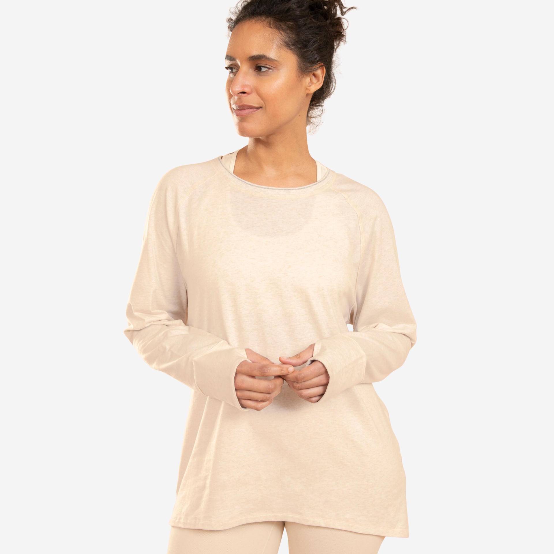 Langarmshirt - Cocoon Damen Beige Medium XXL von KIMJALY