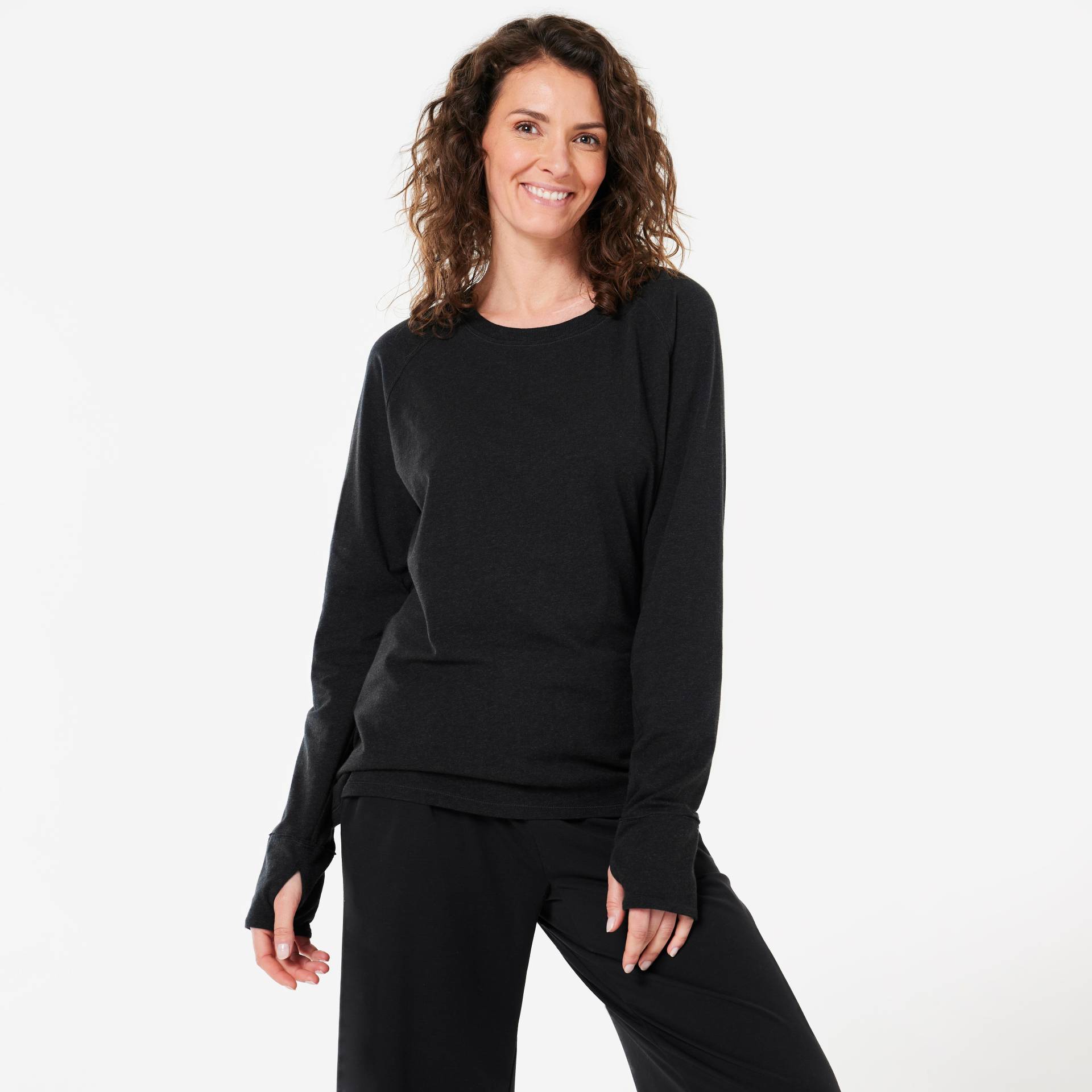 KIMJALY - Langarmshirt COCOON, für Damen, Charcoal Black, Größe XS von KIMJALY