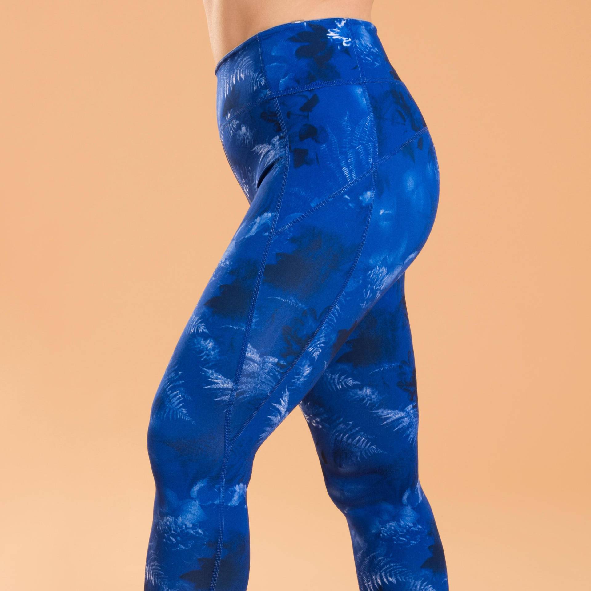 Leggings - Revers Damen Blau Bedruckt L von KIMJALY