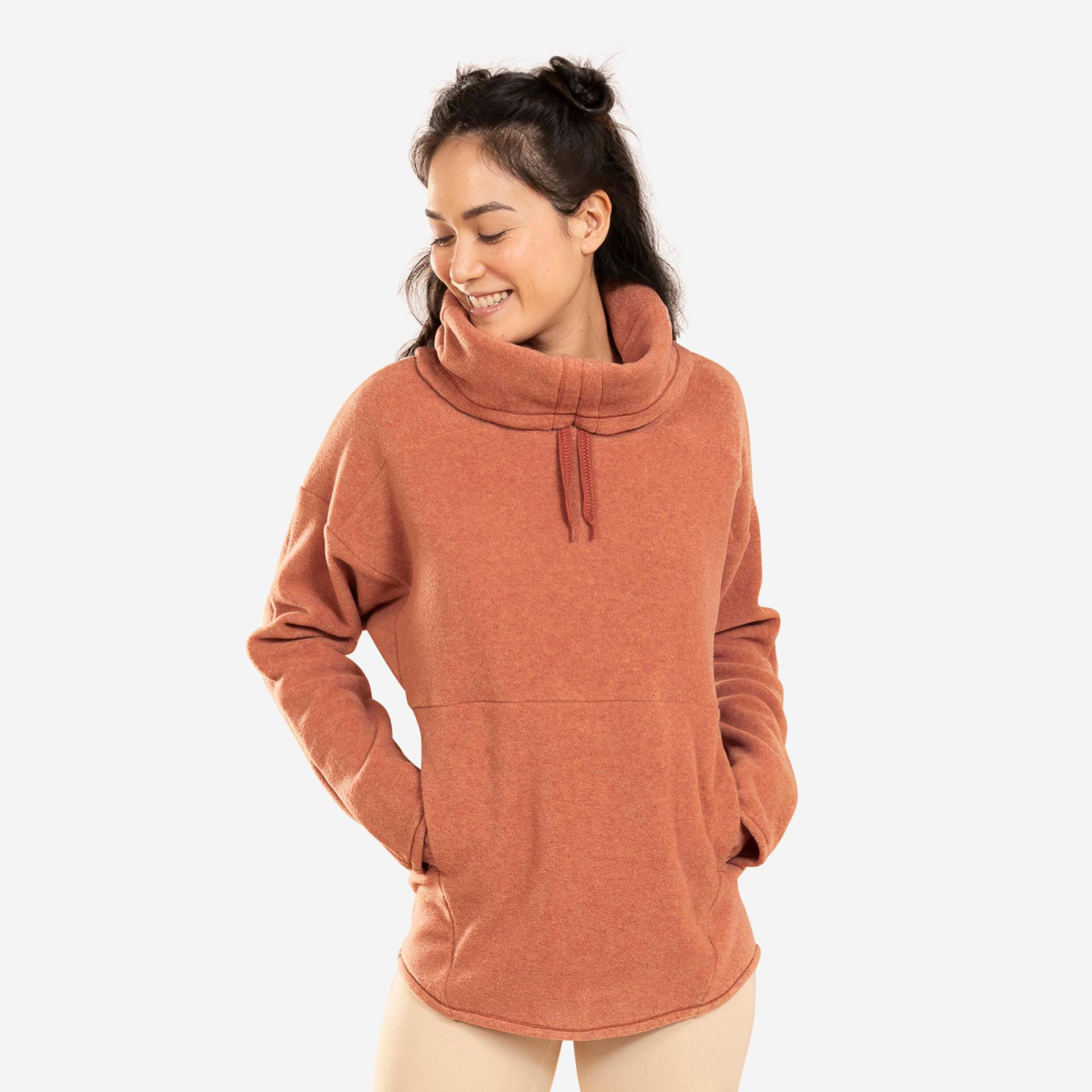 KIMJALY - Sweatshirt  Yoga Entspannung Fleece, für Damen, Erdbraun, Größe 52/2XL von KIMJALY