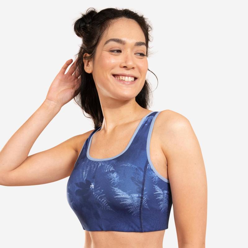 Yogabustier Wendbar Damen Blau Bedruckt L von KIMJALY