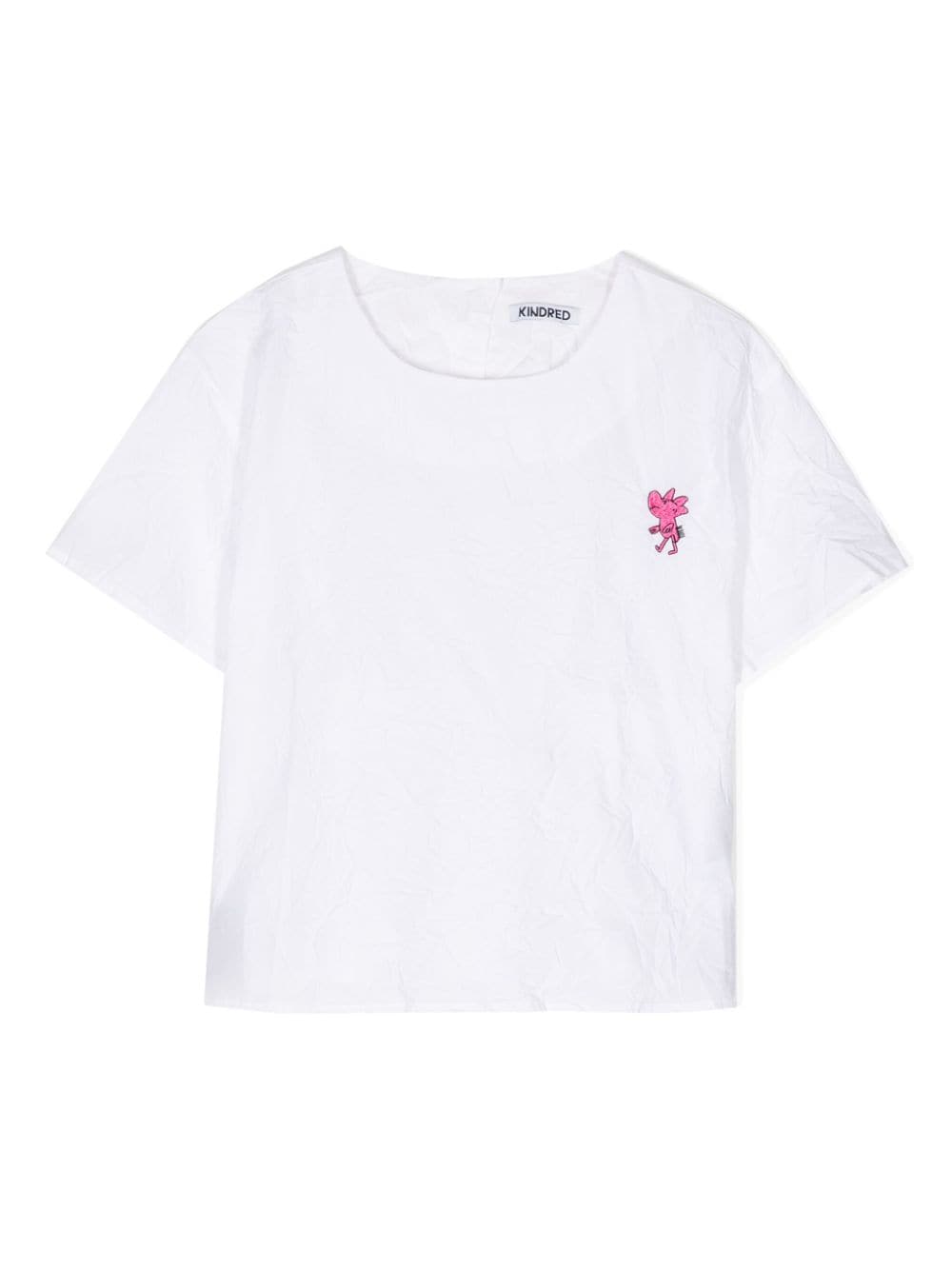 KINDRED animal-embroidered cotton T-shirt - White von KINDRED