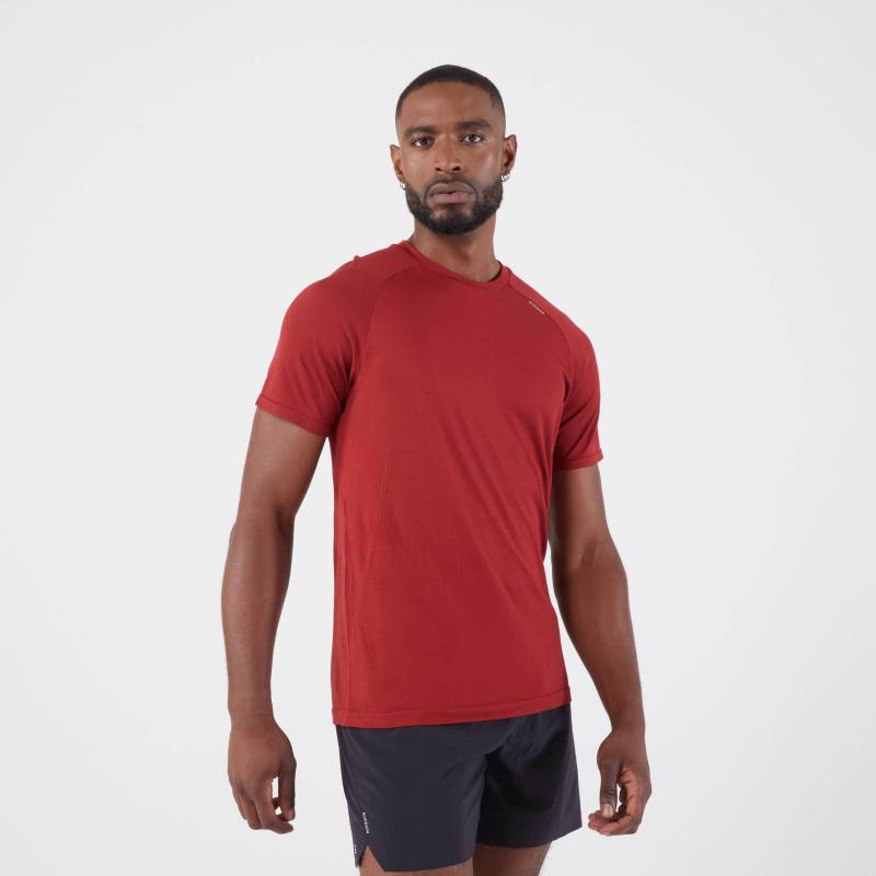 Kurzarmshirt - 500 Herren Rot Bunt L von KIPRUN