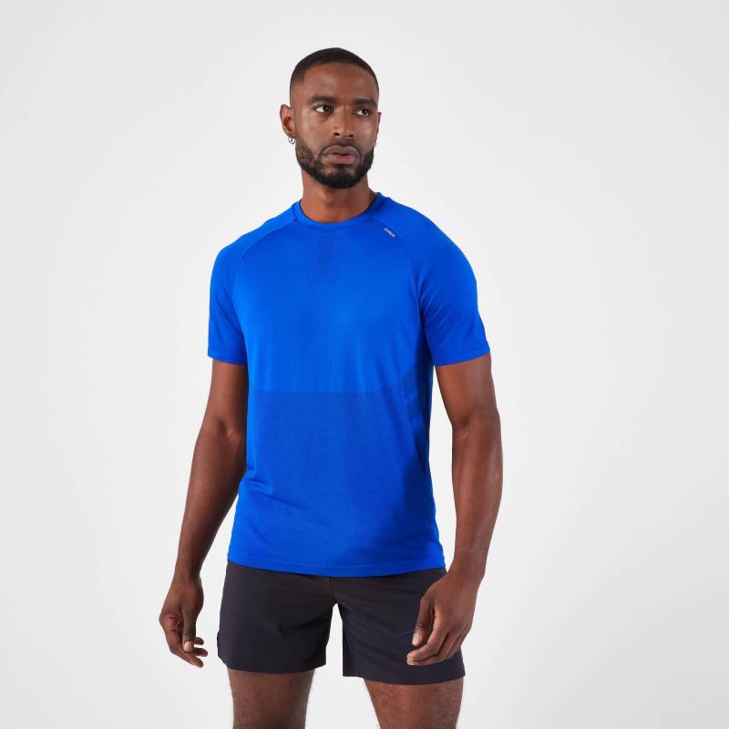 Kurzarmshirt - Run 500 Comfort Herren Blau Bedruckt L von KIPRUN