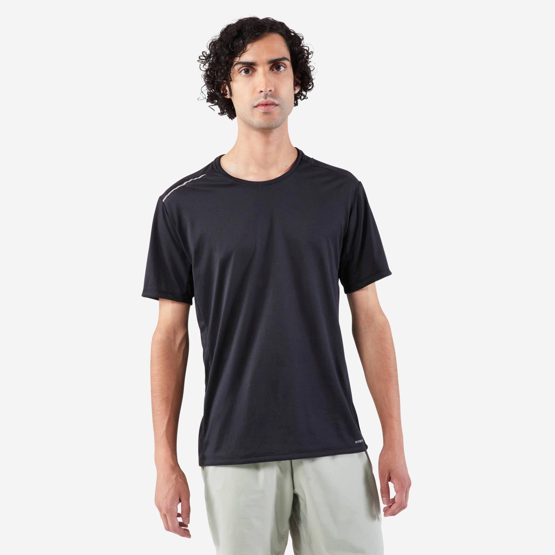 KIPRUN - Kurzarmshirt RUN 500, für Herren, Charcoal Black, Größe S von KIPRUN