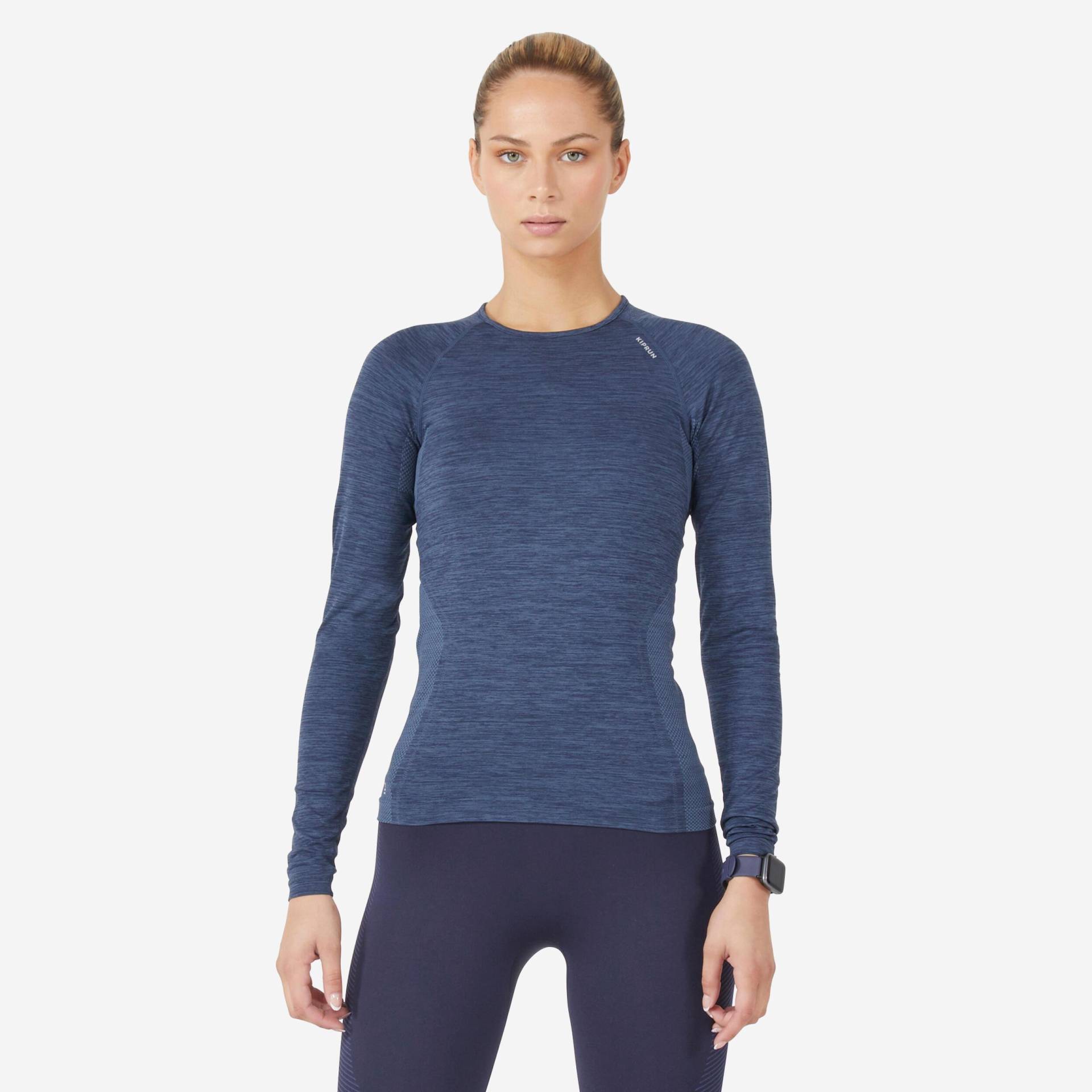 KIPRUN - Langarmshirt RUN 500 CARE, für Damen, Mitternachtsblau, Größe M von KIPRUN