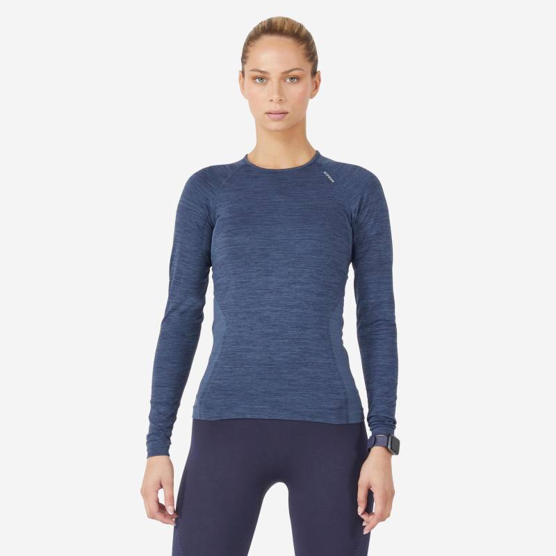 Langarmshirt - Run 500 Care Damen Blau Bedruckt XS von KIPRUN