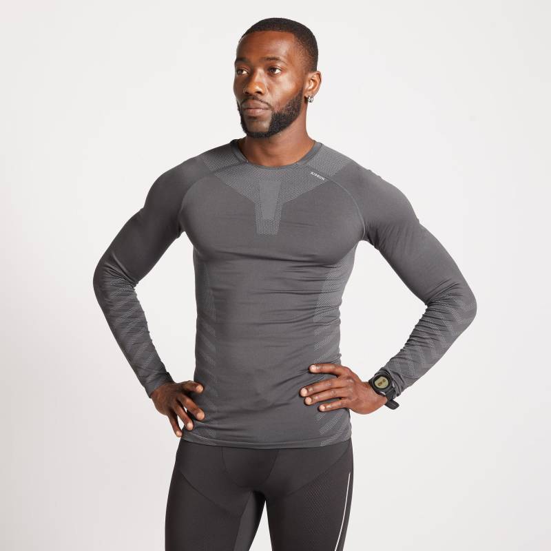 Langarmshirt - Run 500 Herren Gewittergrau XL von KIPRUN