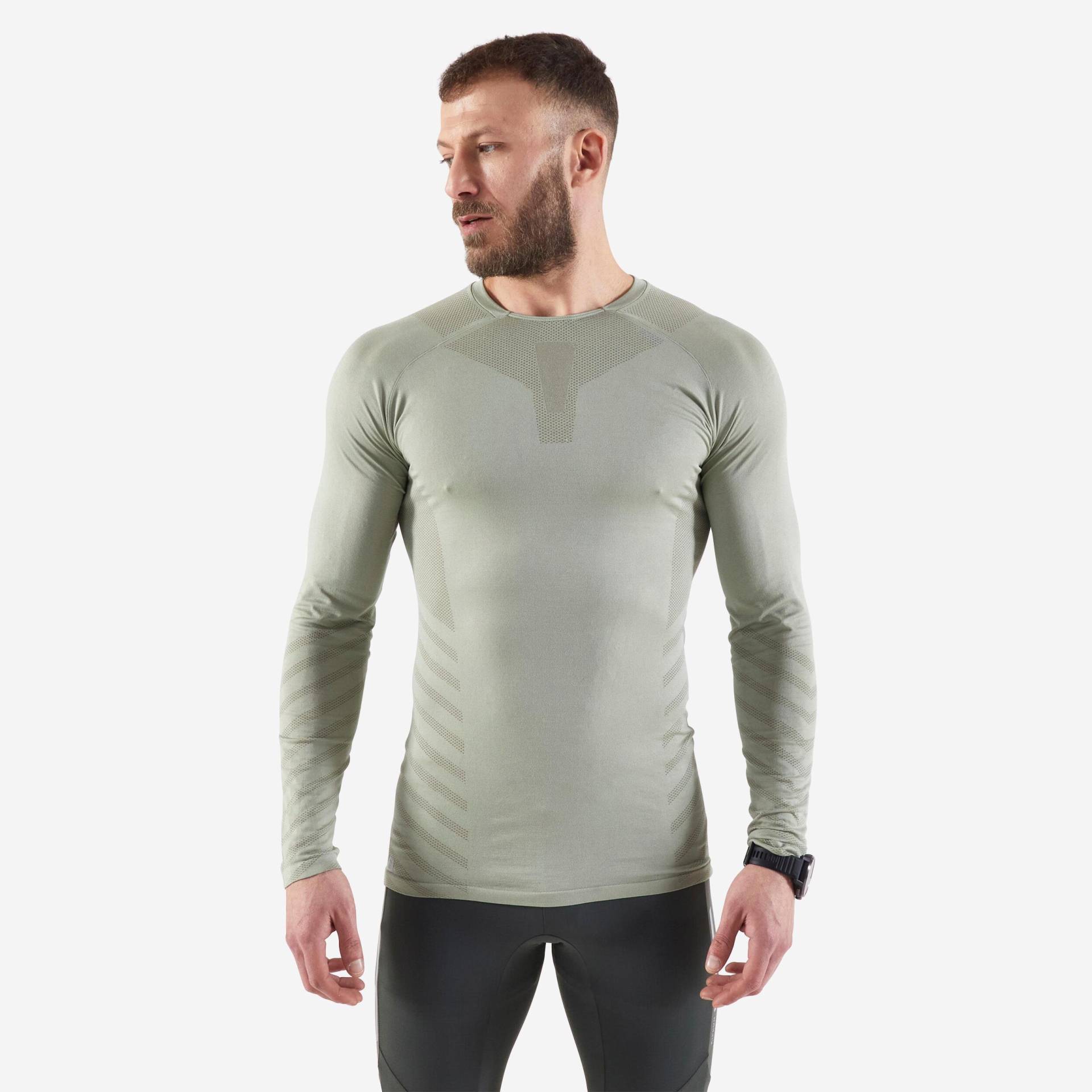 Langarmshirt - Skincare Herren Ocker 52/2XL von KIPRUN