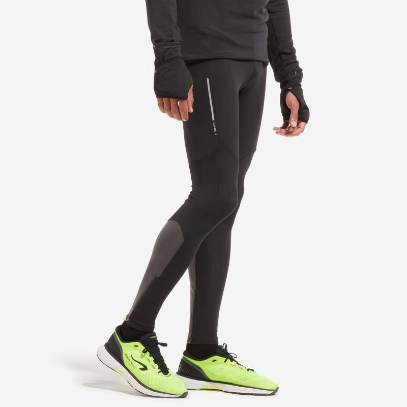 Lange Lauftights - Run 500 Warm Herren Spacegrau L von KIPRUN