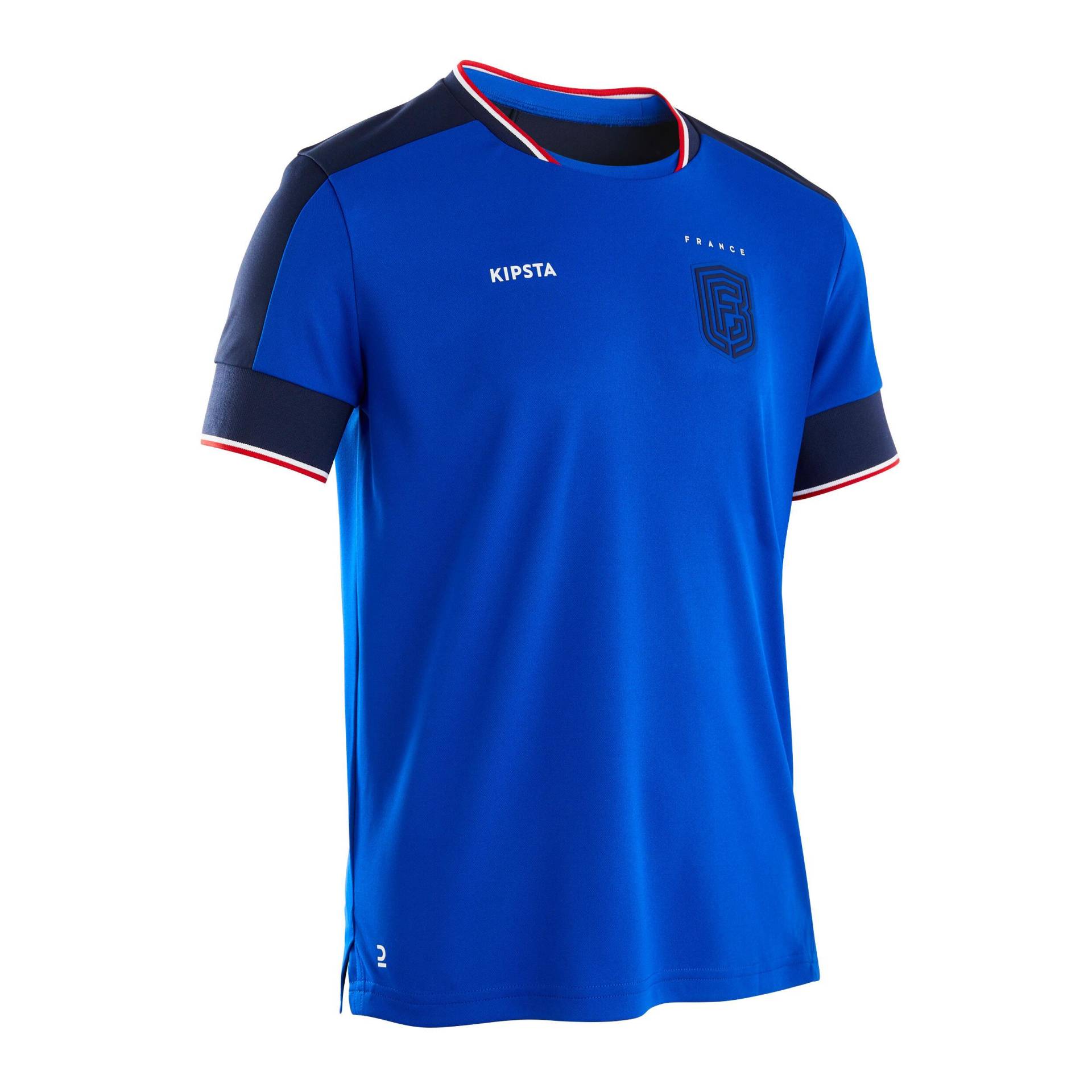 Kurzarmtrikot - F500 France Unisex Blau Bedruckt 141-148CM