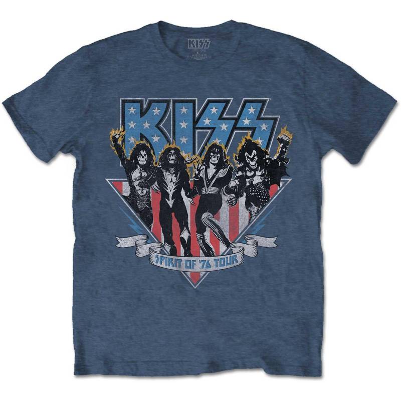 KISS - Americana TShirt, für Damen, Blau Denim, Größe M von KISS