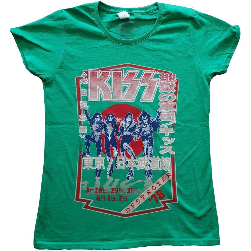 KISS - Destroyer Tour 78 TShirt, für Damen, Grün, Größe L von KISS