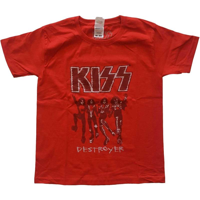 KISS - Destroyer TShirt, 140, Rot Bunt von KISS