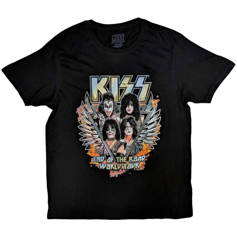 End Of The Road Wings Tshirt Damen Schwarz XL von KISS