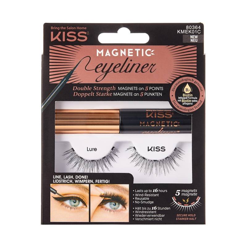 Kiss Magnetic Eyelash Kit Damen Black Eyelash Kit 01 von KISS