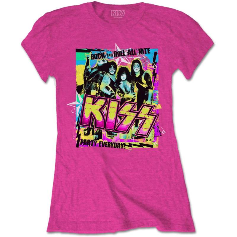 KISS - Party Everyday TShirt, für Damen, Dunkelrosa, Größe M von KISS