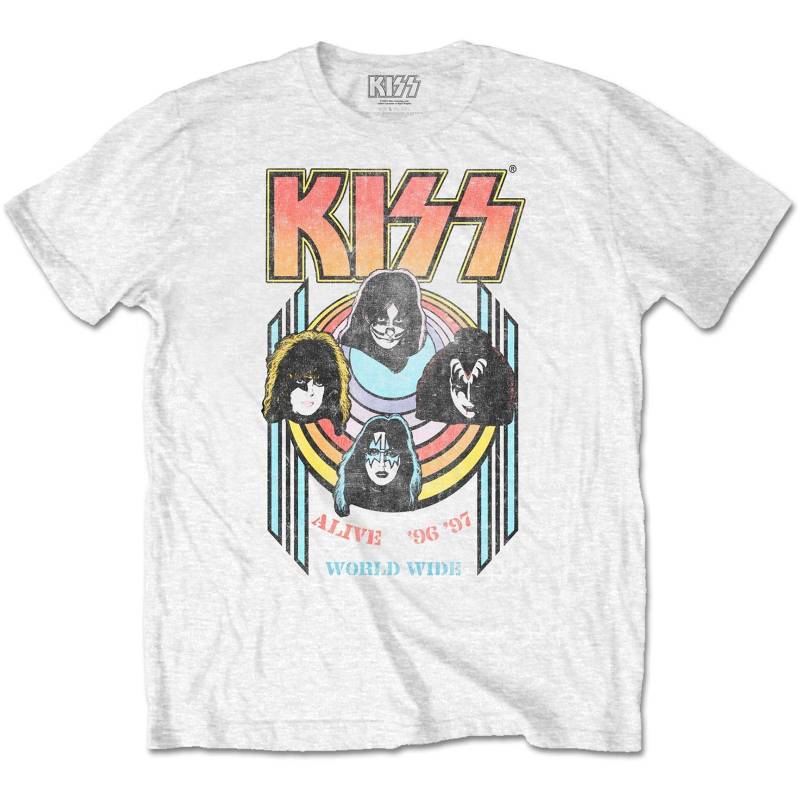 KISS - World Wide TShirt, für Damen, Weiss, Größe L von KISS